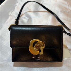Ted Baker Black Crossbody Bag with Gold Accent